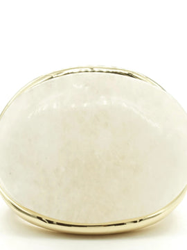 Large Oval Genuine White Stone Ring