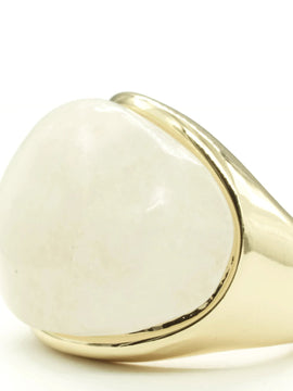 Large Oval Genuine White Stone Ring