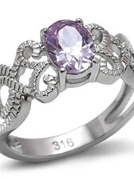 TK079 - High polished (no plating) Stainless Steel Ring with AAA Grade