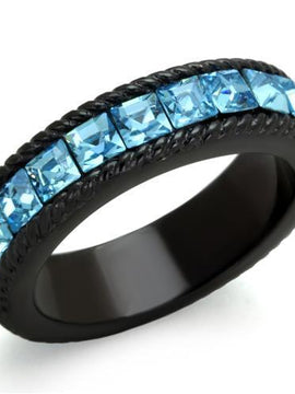 TK1867 - IP Black(Ion Plating) Stainless Steel Ring with Top Grade